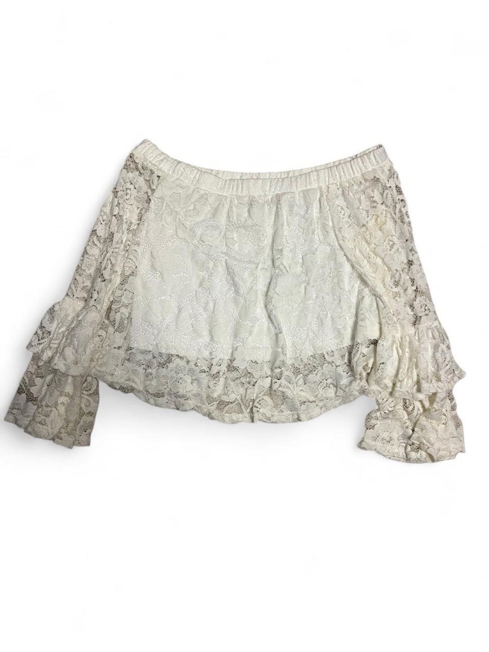Vintage Charlotte Russe White Lace Off-Shoulder Top